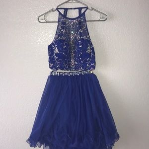 Royal blue two piece homecoming / prom dress